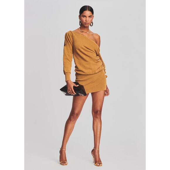 Retrofête DARCY TERRY Caramel Mini SWEATSHIRT DRESS size M - Picture 1 of 12